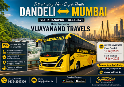 New Dandeli to Mumbai Daily Bus Service | VIJAYANAND Travels | Dandeli Holiday